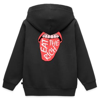Eat the rich - Kinder Premium Organic Zip Hoodie - Schwarz - Hinten - AI Model Kid Male (0cm)