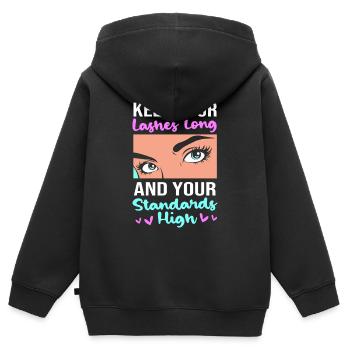 Beautician Make-up Cosmetics - Kids Premium Organic Zip-up Hoodie - black - Back - AI Model Kid Male (0cm)