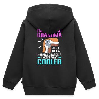 Chirurgie du genou Chirurgie du genou - Sweat Premium à capuche zippé enfant bio - noir - Dos - AI Model Kid Male (0cm)