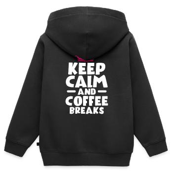 Kaffee - Kinder Premium Organic Zip Hoodie - Schwarz - Hinten - AI Model Kid Male (0cm)