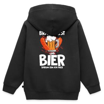 Bratwurst als Geschenk - Kinder Premium Organic Zip Hoodie - Schwarz - Hinten - AI Model Kid Male (0cm)