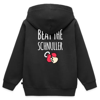 Dites non à la sucette - Sweat Premium à capuche zippé enfant bio - noir - Dos - AI Model Kid Male (0cm)