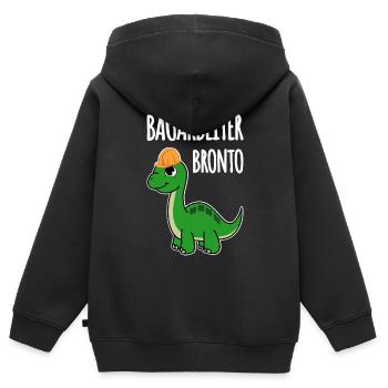 Bauarbeiter Bronto - Kinder Premium Organic Zip Hoodie - Schwarz - Hinten - AI Model Kid Male (0cm)