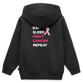 Krebs Schleife Kampf Gegen Krebs Geschenk - Kinder Premium Organic Zip Hoodie - Schwarz - Hinten - AI Model Kid Male (0cm)