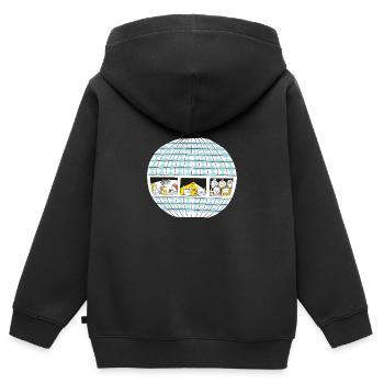 Berlin Tour de télévision | couleur | peu publique - Sweat Premium à capuche zippé enfant bio - noir - Dos - AI Model Kid Male (0cm)