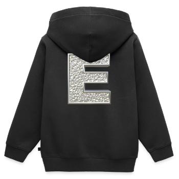 E, letter, letter E, initial, initial E, monogram, - Kinder Premium Organic Zip Hoodie - Schwarz - Hinten - AI Model Kid Male (0cm)
