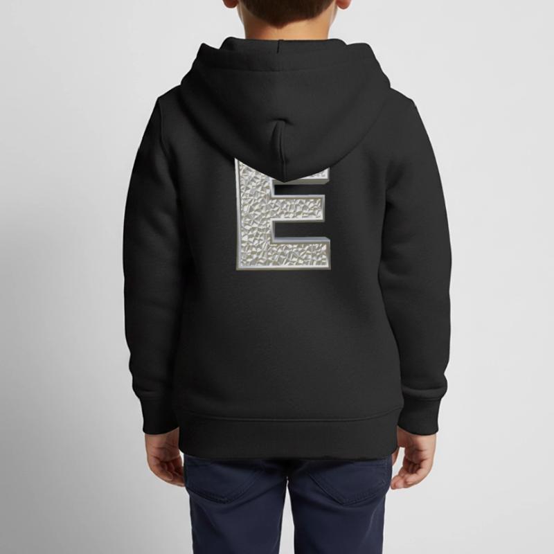 E, letter, letter E, initial, initial E, monogram, Kinder Premium Organic Zip Hoodie