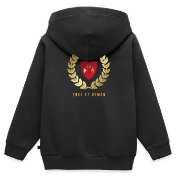 Angel and Demon - Kids Premium Organic Zip-up Hoodie - black - Back - AI Model Kid Male (0cm)
