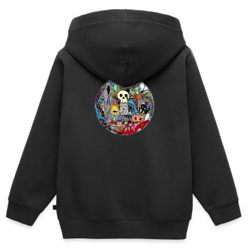 T-shirt d’Halloween - Sweat Premium à capuche zippé enfant bio - noir - Dos - AI Model Kid Male (0cm)