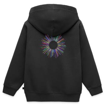 Abstrakt - Kinder Premium Organic Zip Hoodie - Schwarz - Hinten - AI Model Kid Male (0cm)