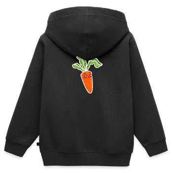 Karotte - Kinder Premium Organic Zip Hoodie - Schwarz - Hinten - AI Model Kid Male (0cm)