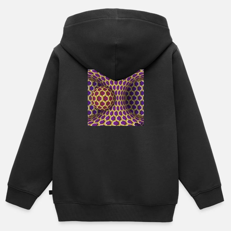Optisk illusion - Premium børne zip-hættetrøje økologisk - sort