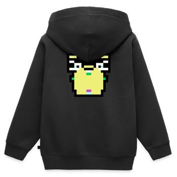 Pixel Krabbe - Kinder Premium Organic Zip Hoodie - Schwarz - Hinten - AI Model Kid Male (0cm)