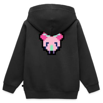 Pixel Maus - Kinder Premium Organic Zip Hoodie - Schwarz - Hinten - AI Model Kid Male (0cm)