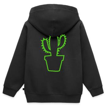 Kaktus Strauch Kakteen Stachelig Garten Gärtner - Kinder Premium Organic Zip Hoodie - Schwarz - Hinten - AI Model Kid Male (0cm)