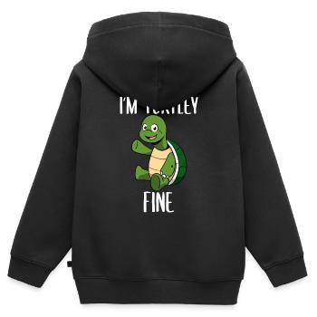 I'm Turtley Fine turtle lovers - Kids Premium Organic Zip-up Hoodie - black - Back - AI Model Kid Male (0cm)