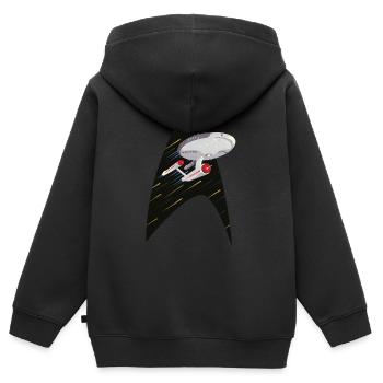 Star Trek The Original Series USS Enterprise Logo - Kinder Premium Organic Zip Hoodie - Schwarz - Hinten - AI Model Kid Male (0cm)