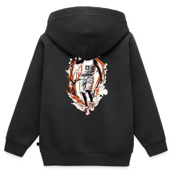 Dynamischer Basketball Freiwurf Basketballspieler - Kinder Premium Organic Zip Hoodie - Schwarz - Hinten - AI Model Kid Male (0cm)