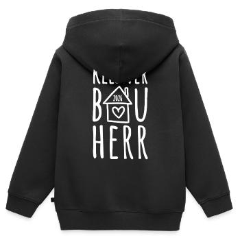 Kleiner Bauherr 2026 - Kinder Premium Organic Zip Hoodie - Schwarz - Hinten - AI Model Kid Male (0cm)