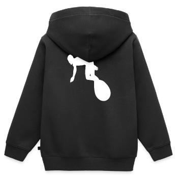 Surfeurs surfeurs surf surfeurs surfeurs - Sweat Premium à capuche zippé enfant bio - noir - Dos - AI Model Kid Male (0cm)
