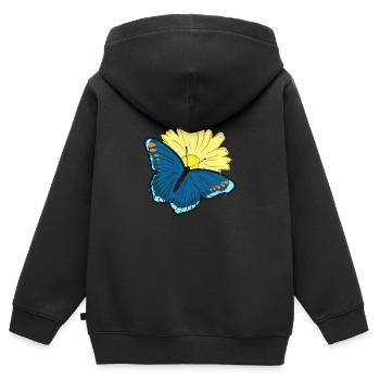 Schmetterling Schmetterlingsflügel Butterfly - Kinder Premium Organic Zip Hoodie - Schwarz - Hinten - AI Model Kid Male (0cm)