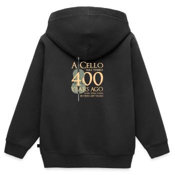 Cello - Kinder Premium Organic Zip Hoodie - Schwarz - Hinten - AI Model Kid Male (0cm)