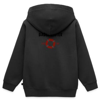 Bademeister - Kinder Premium Organic Zip Hoodie - Schwarz - Hinten - AI Model Kid Male (0cm)