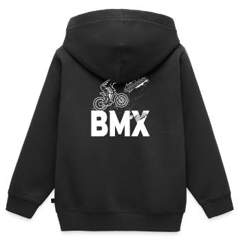 BMX style speed. Child gift - Kids Premium Organic Zip-up Hoodie - black - Back - AI Model Kid Male (0cm)