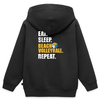 Beachvolleyball - Kinder Premium Organic Zip Hoodie - Schwarz - Hinten - AI Model Kid Male (0cm)