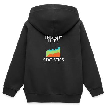 Data Science Statistik Ironischer Statistiker - Kinder Premium Organic Zip Hoodie - Schwarz - Hinten - AI Model Kid Male (0cm)