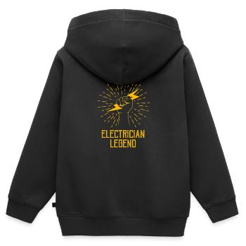 Electrician Legend Craftsman Circuits de tension - Sweat Premium à capuche zippé enfant bio - noir - Dos - AI Model Kid Male (0cm)