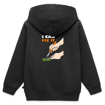 Corrigez cette tension Electro Craftsman Electro - Sweat Premium à capuche zippé enfant bio - noir - Dos - AI Model Kid Male (0cm)