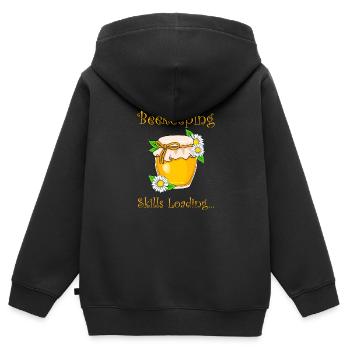 Beekeeping Skills Loading Nature Beehive Nature - Kids Premium Organic Zip-up Hoodie - black - Back - AI Model Kid Male (0cm)