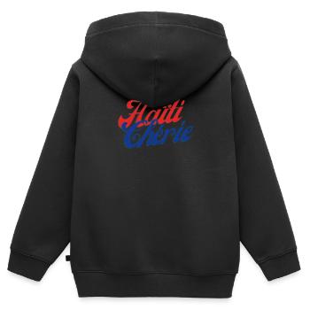 Haiti Cherie - Kids Premium Organic Zip-up Hoodie - black - Back - AI Model Kid Male (0cm)