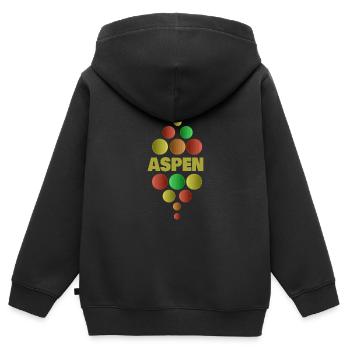 Geschenk für Aspen - Kinder Premium Organic Zip Hoodie - Schwarz - Hinten - AI Model Kid Male (0cm)