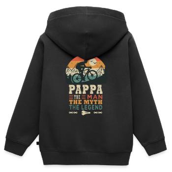 pappa cycliste la fégende vélo velo vélos - Sweat Premium à capuche zippé enfant bio - noir - Dos - AI Model Kid Male (0cm)