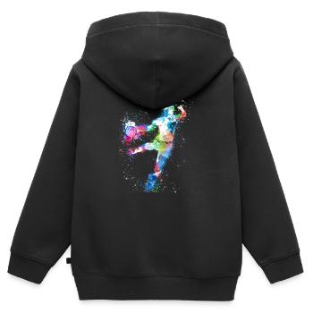 Handball, handballer, Beachhandball,aquarell - Kinder Premium Organic Zip Hoodie - Schwarz - Hinten - AI Model Kid Male (0cm)
