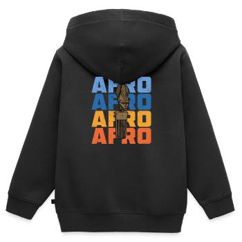 Frisur Kultur Afrika Afro Geschichte Afrikanische - Kinder Premium Organic Zip Hoodie - Schwarz - Hinten - AI Model Kid Male (0cm)