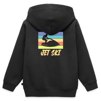 jet ski - Sweat Premium à capuche zippé enfant bio - noir - Dos - AI Model Kid Male (0cm)