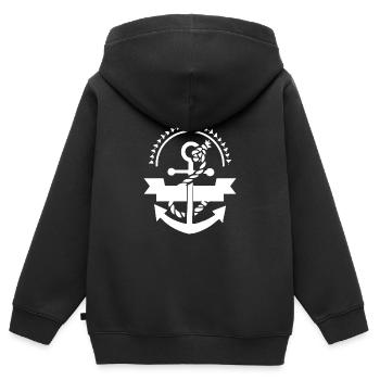 Anker Nautik Seefahrer Pier Meer maritim - Kinder Premium Organic Zip Hoodie - Schwarz - Hinten - AI Model Kid Male (0cm)