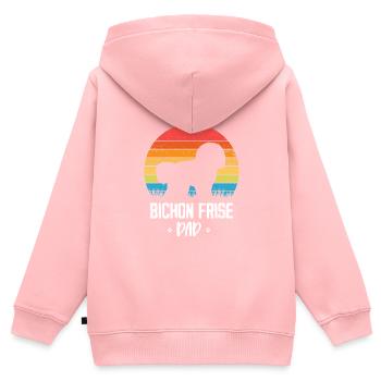 Bichon Frise - Sweat Premium à capuche zippé enfant bio - rose - Dos - AI Model Kid Female (0cm)