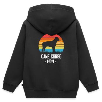 Cane corso - Sweat Premium à capuche zippé enfant bio - noir - Dos - AI Model Kid Male (0cm)