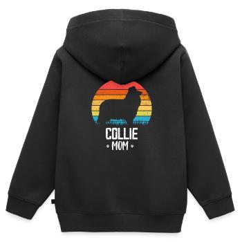 Collie - Kinder Premium Organic Zip Hoodie - Schwarz - Hinten - AI Model Kid Male (0cm)