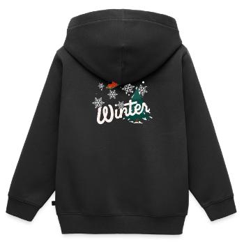 Hiver - Sweat Premium à capuche zippé enfant bio - noir - Dos - AI Model Kid Male (0cm)
