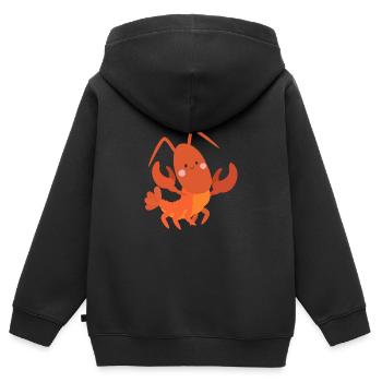 Homard doux - Sweat Premium à capuche zippé enfant bio - noir - Dos - AI Model Kid Male (0cm)