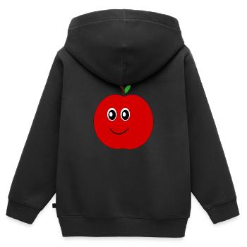 Kawaii Apfel Kawaii Früchte Kawaii Obst - Kinder Premium Organic Zip Hoodie - Schwarz - Hinten - AI Model Kid Male (0cm)