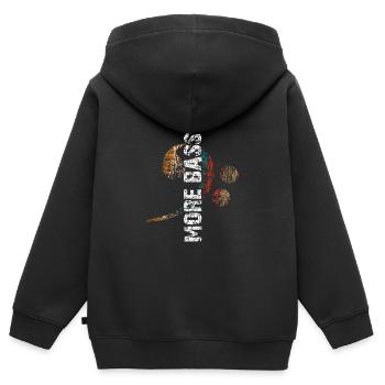 Plus Basse j’aime la basse - Sweat Premium à capuche zippé enfant bio - noir - Dos - AI Model Kid Male (0cm)