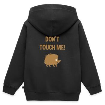 Don't touch me (hedgehog) - Kids Premium Organic Zip-up Hoodie - black - Back - AI Model Kid Male (0cm)