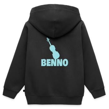 Benno als Bratsche - Kinder Premium Organic Zip Hoodie - Schwarz - Hinten - AI Model Kid Male (0cm)