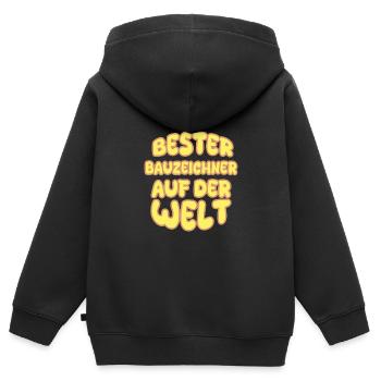 Berufung Bauzeichner - Kinder Premium Organic Zip Hoodie - Schwarz - Hinten - AI Model Kid Male (0cm)